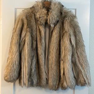 TOPSHOP Faux Fur Jacket Coat